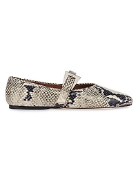 Sveva Python-Print Leather Ballet Flats