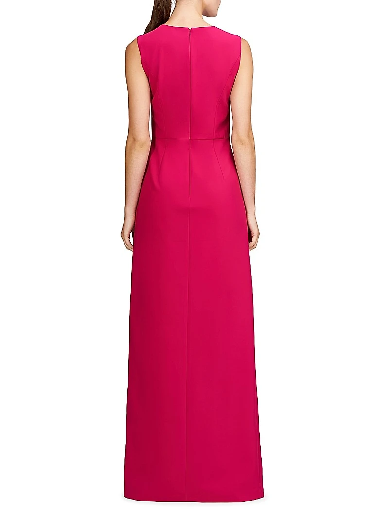 Brielle Pleated Stretch-Crêpe Gown