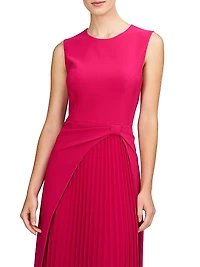 Brielle Pleated Stretch-Crêpe Gown