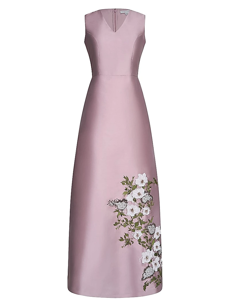 Aurelia Floral Satin Gown