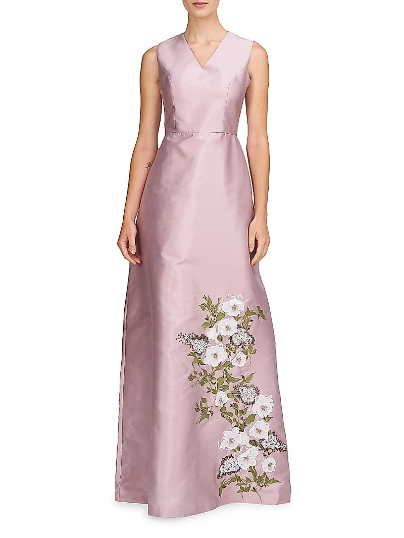 Aurelia Floral Satin Gown