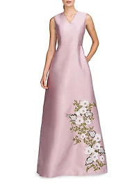 Aurelia Floral Satin Gown