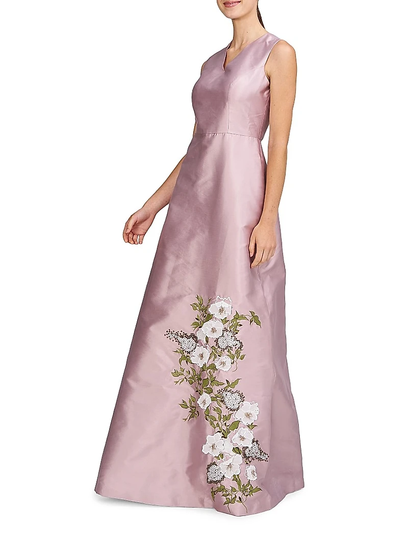 Aurelia Floral Satin Gown