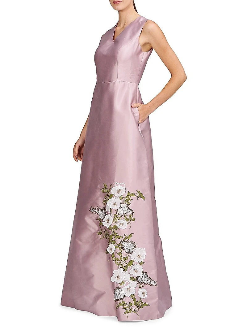 Aurelia Floral Satin Gown