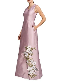 Aurelia Floral Satin Gown