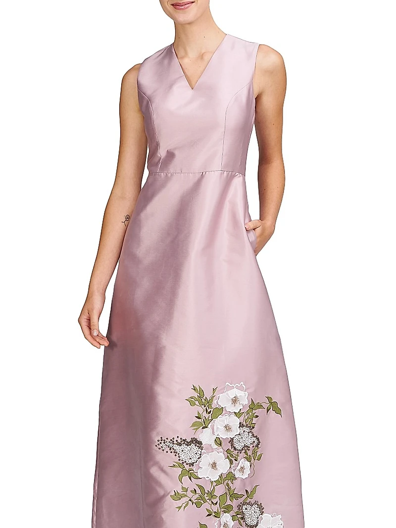 Aurelia Floral Satin Gown