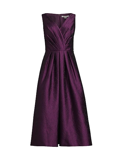 Olivia Jacquard Sleeveless Midi-Dress
