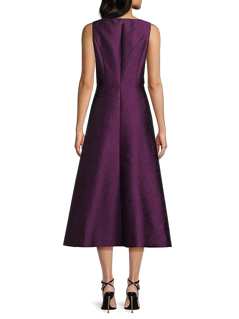 Olivia Jacquard Sleeveless Midi-Dress