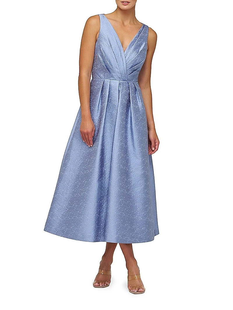 Olivia Jacquard Sleeveless Midi-Dress