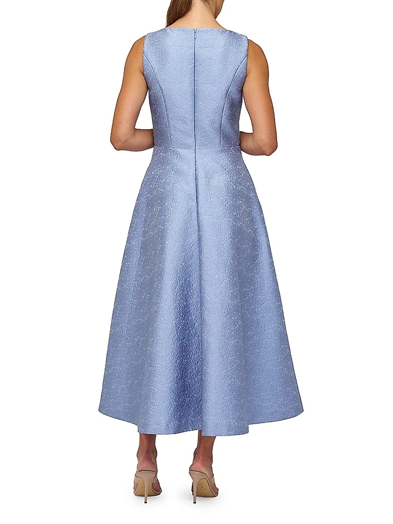 Olivia Jacquard Sleeveless Midi-Dress