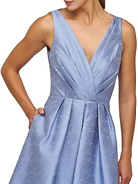 Olivia Jacquard Sleeveless Midi-Dress