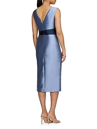 Rosalie Satin Tie-Waist Midi-Dress