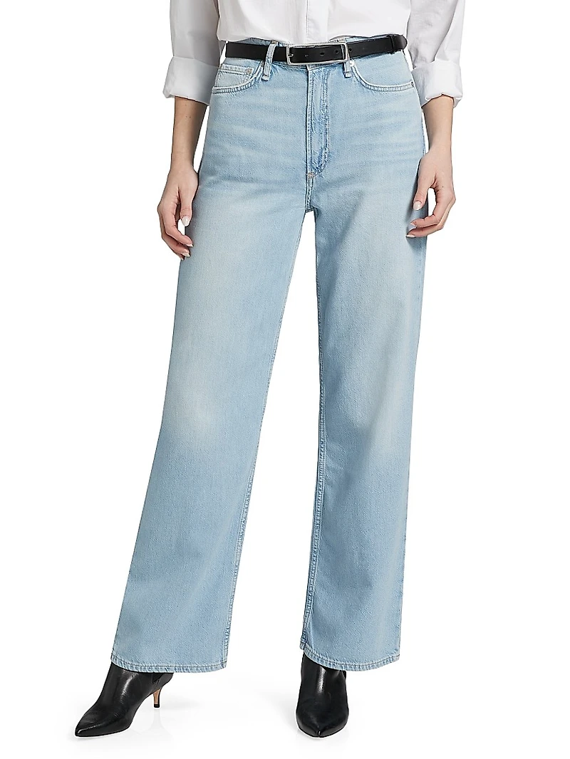 Logan Featherweight Mid-Rise Wide-Leg Jeans