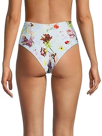 Lily Flower High-Waisted Bikini Bottom