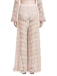 Seashell Lace Wide-Leg Beach Pants