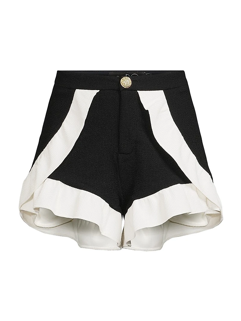 Merian Ruffle-Trim Knit Shorts