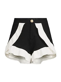 Merian Ruffle-Trim Knit Shorts
