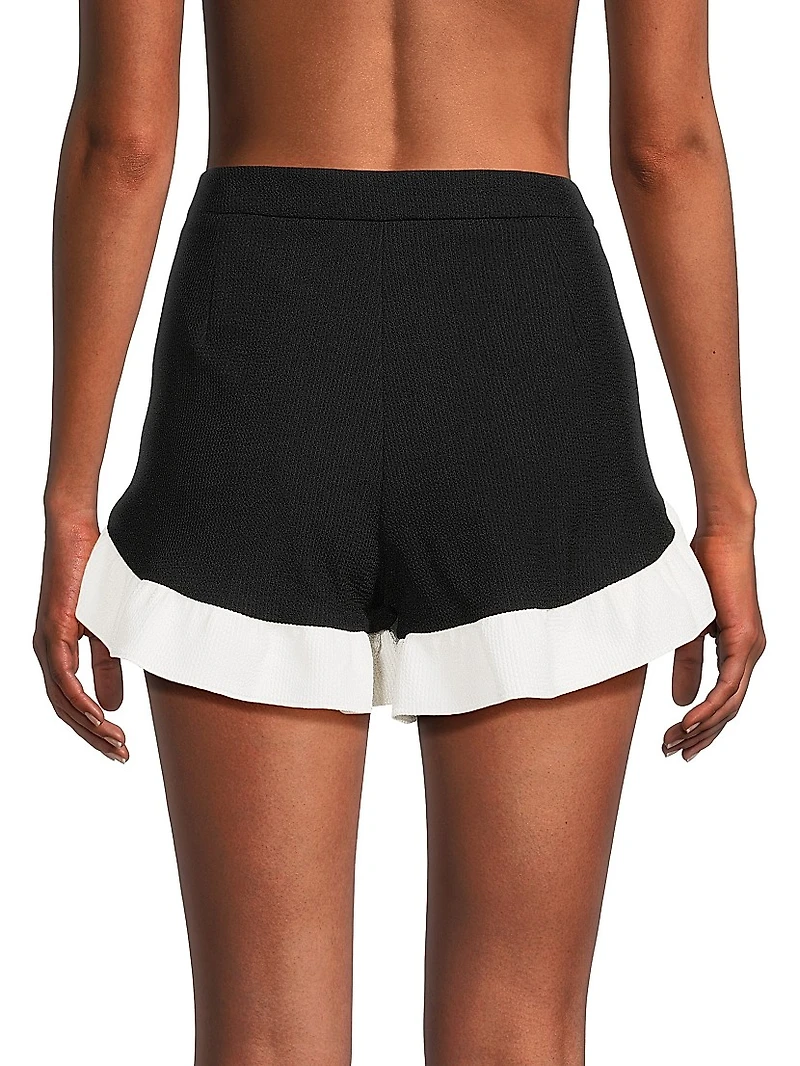 Merian Ruffle-Trim Knit Shorts