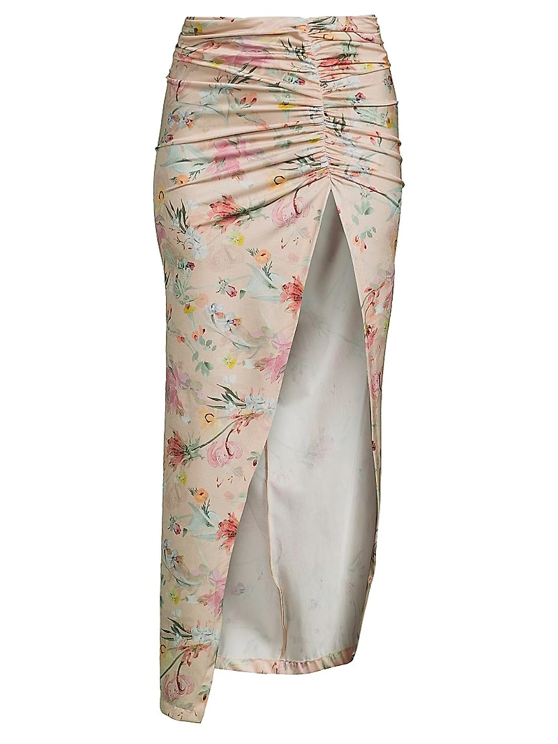 Lily Flower Ruched Beach Skirt