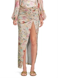 Lily Flower Ruched Beach Skirt