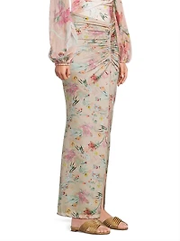 Lily Flower Ruched Beach Skirt