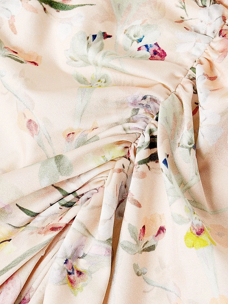 Lily Flower Ruched Beach Skirt