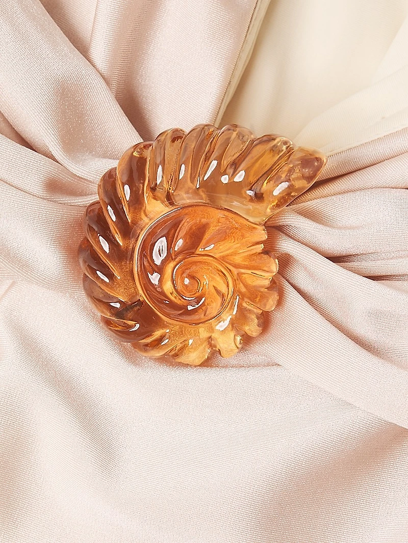 Seashell Plunging V-Neck Swimsuit