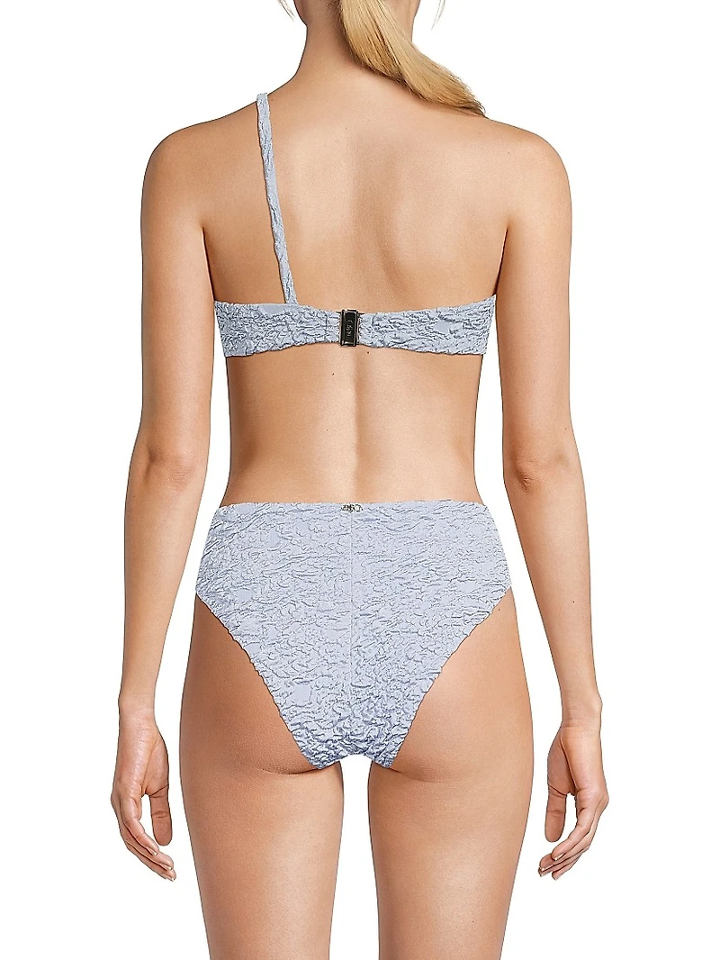Papillon Jacquard One-Shoulder Bikini Top