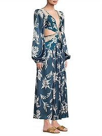 Artichoke Embellished Cut-Out Beach Maxi Dress