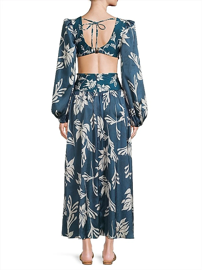 Artichoke Embellished Cut-Out Beach Maxi Dress