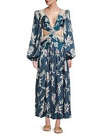 Artichoke Embellished Cut-Out Beach Maxi Dress
