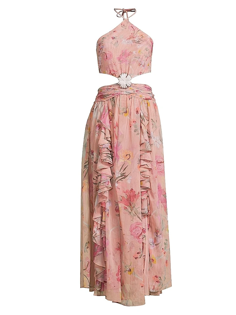 Lily Flower Cut-Out Maxi Dress