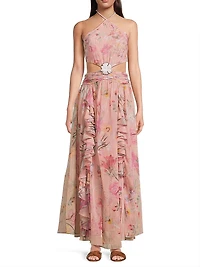 Lily Flower Cut-Out Maxi Dress