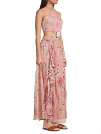 Lily Flower Cut-Out Maxi Dress