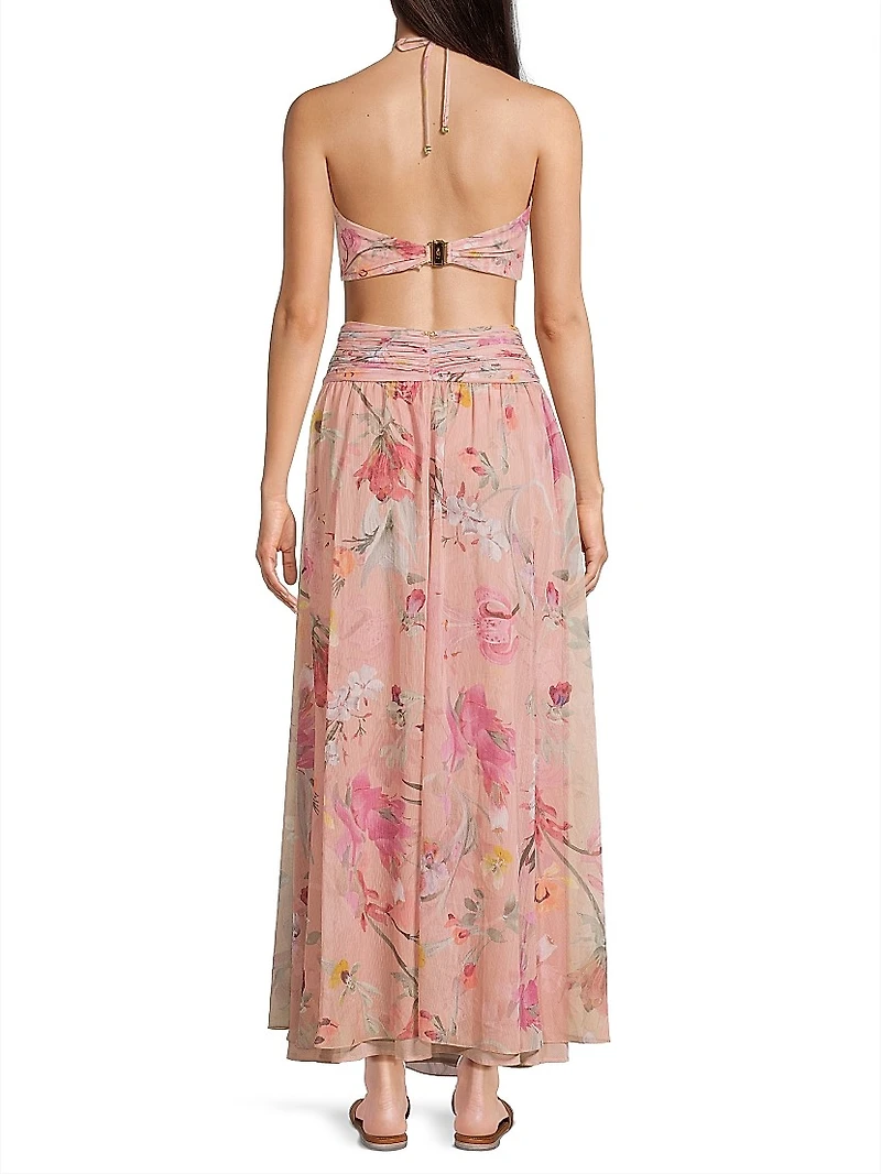 Lily Flower Cut-Out Maxi Dress