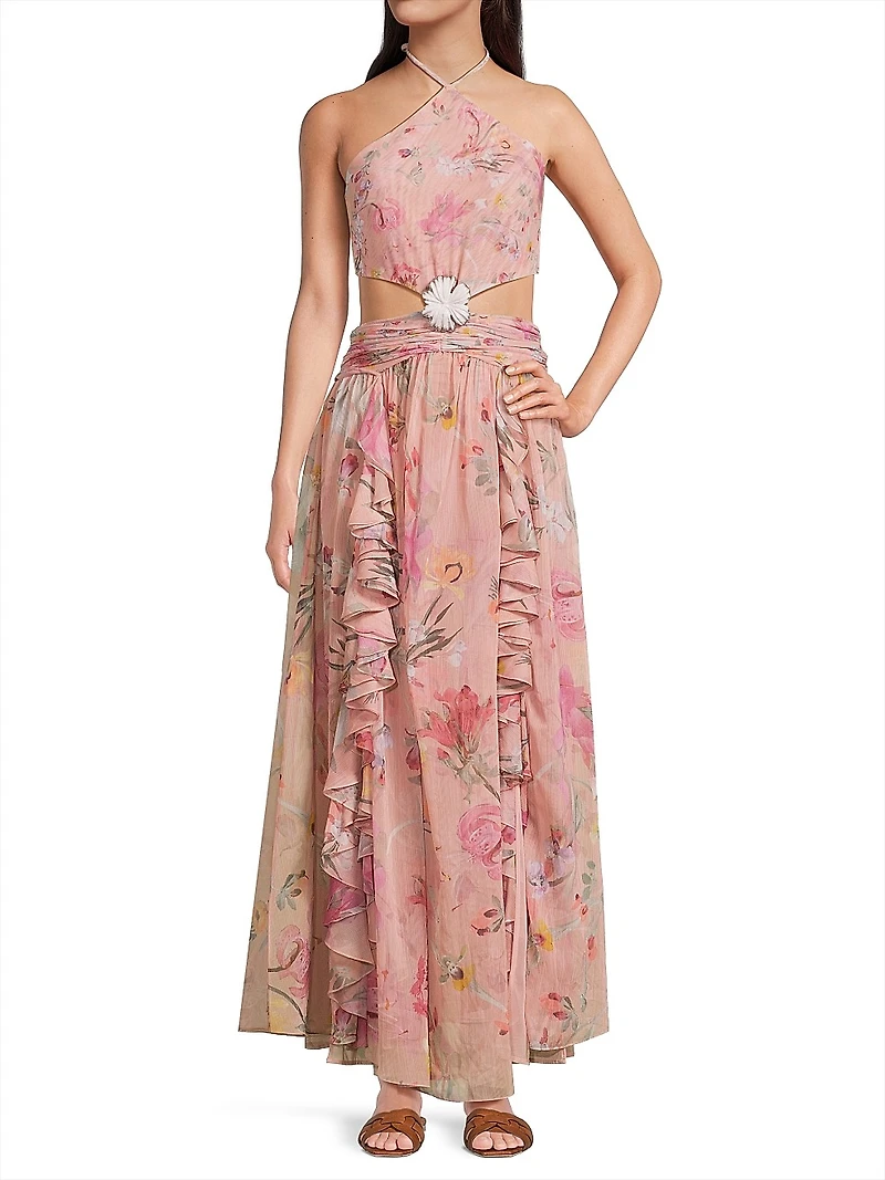 Lily Flower Cut-Out Maxi Dress