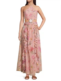 Lily Flower Cut-Out Maxi Dress