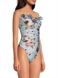 Lily Flower One-Piece Swimsuit
