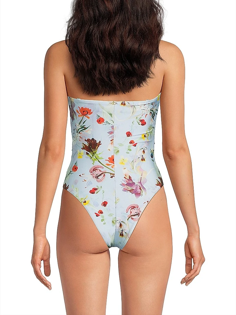 Lily Flower One-Piece Swimsuit