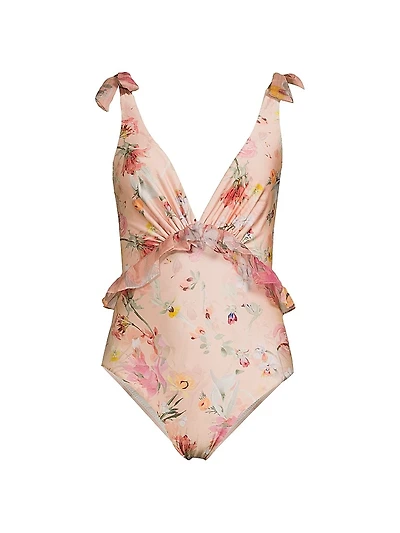 Lily Flower One-Piece Swimsuit