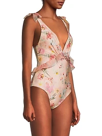 Lily Flower One-Piece Swimsuit