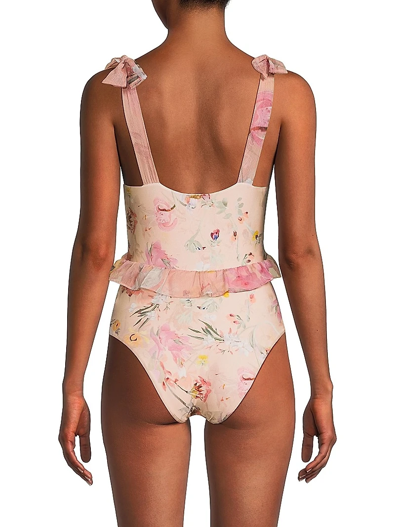 Lily Flower One-Piece Swimsuit