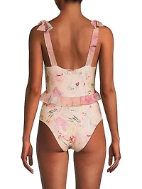 Lily Flower One-Piece Swimsuit