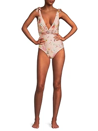 Lily Flower One-Piece Swimsuit