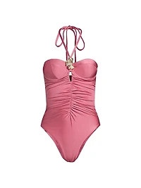 Seashell Halter One-Piece Swimsuit