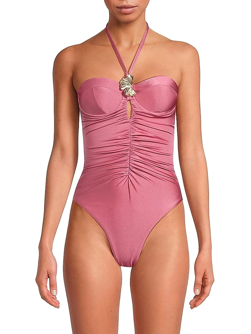 Seashell Halter One-Piece Swimsuit