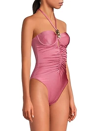 Seashell Halter One-Piece Swimsuit