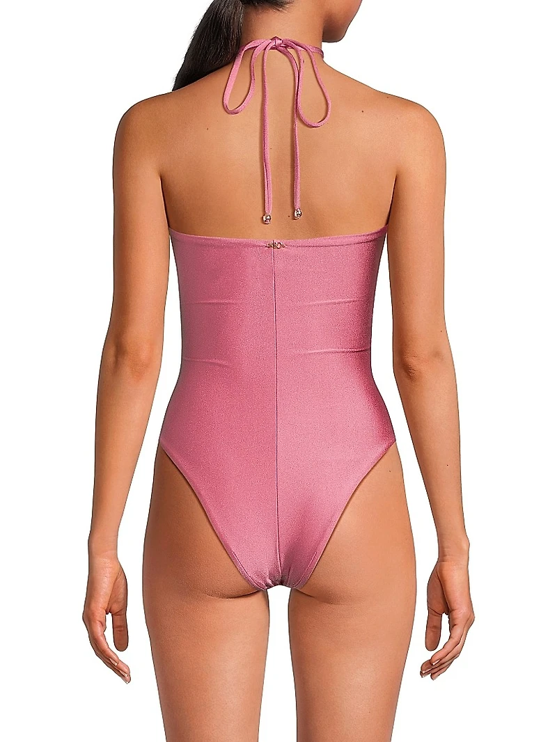 Seashell Halter One-Piece Swimsuit