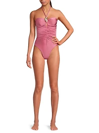 Seashell Halter One-Piece Swimsuit