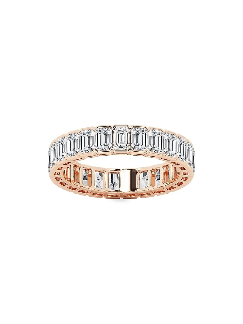 14K Rose Gold & Emerald-Cut Natural Diamond Eternity Band/3.00-5.00 TCW